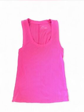 aerie Ribbed No BS Scoop Neck Tank Top in Vibrant Pink Size M